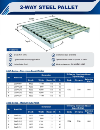 2WB 1200 x 1000 Standard Deck Steel Pallet
